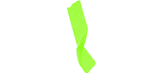 A bright green abstract shape on a dark background with a unique and slightly distorted form visible