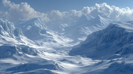 Obraz premium Snowy mountain range panorama (4)