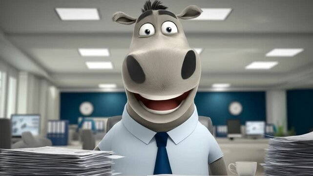 animated funny zebra character with expressive eyes