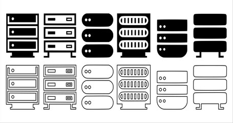 Server rack icon vector simple design