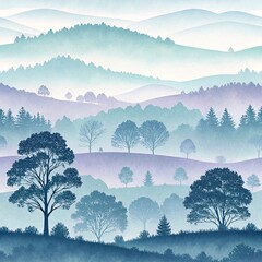 landscape with mountains and trees