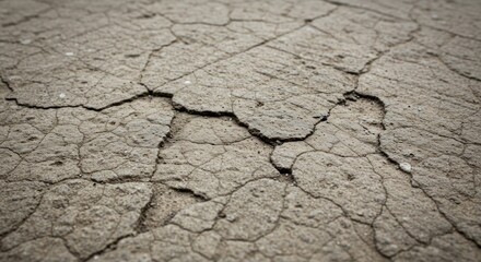 Fototapeta premium Fractured Pavement Surface: An Abstract Study of Concrete Degradation and Texture
