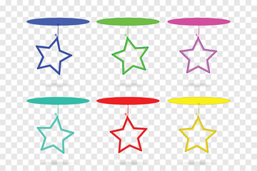 Colourful stars icons template vector illustration on transparent background