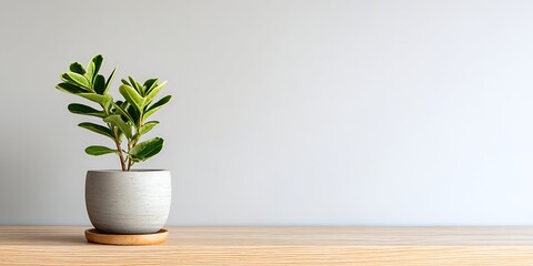 Fototapeta premium Potted Plant on Wooden Table