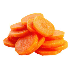 Bright orange carrot slices piled high food vegetable, Isolated On Png Transparent Background