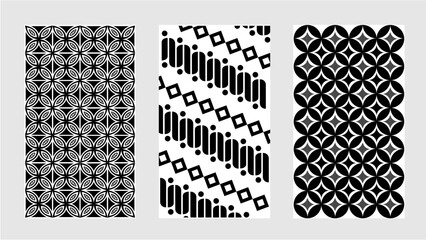Batik Java Pattern Set Simple Batik Design Vector