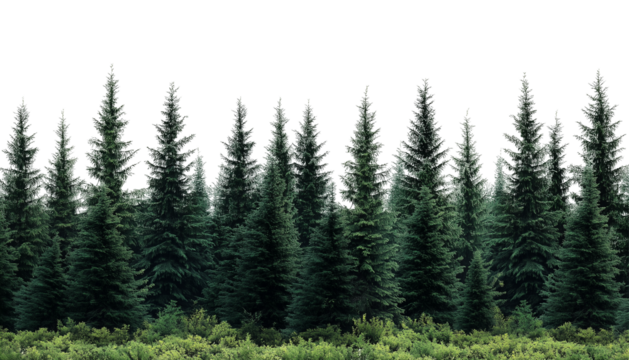 Pine Trees Horizon Isolated on Transparent Background PNG
 - Powered by Adobe