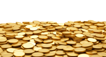 Gold Coins Field Footer Isolated on Transparent Background PNG
