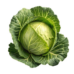 Fresh Green Cabbage Head Close Up Isolated on Black Background Healthy Eating and Culinary Ingredient Full of Vitamins and Nutrients