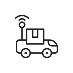 Bot Delivery outline icons, minimalist vector illustration ,simple transparent graphic element .Isolated on white background