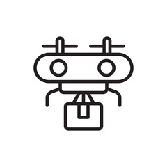 Fototapeta premium Drone Delivery outline icons, minimalist vector illustration ,simple transparent graphic element .Isolated on white background
