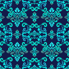 Damask flower pattern Vintage wallpaper in Baroque style Seamless vector, background, fabric, wallpaper, package. Elegant damask floral ornament.