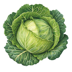 Fototapeta premium Fresh green cabbage on a black background vibrant healthy vegetable ingredient for salads and cooking vegetarian and vegan food