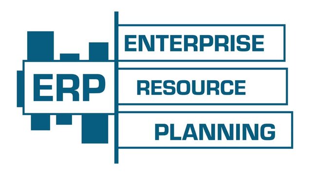 ERP - Enterprise Resource Planning Blue Rectangles Moving Text 