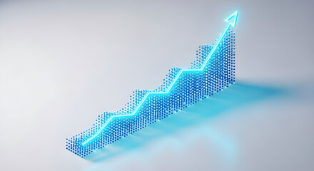 Blue Ascending Graph: Visualizing Business Growth and Financial Success with Data Insights