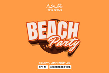 beach party 3d logo template editable text effect style