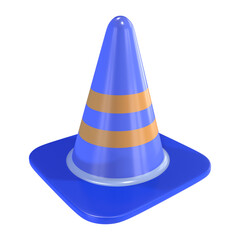 Cone Roadblocks 3D Illustration Icon