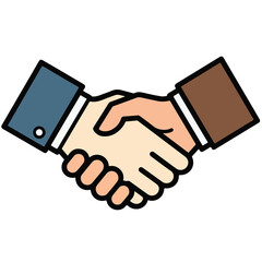 Business handshake illustration agreement partnership cooperation dealmaking collaboration contract signing