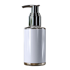 Obraz premium Elegant Clear Bottle with Pump Cap for Lotion or Liquid Soap in Minimalist Style