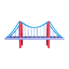 Suspension Bridge 3D Illustration Icon