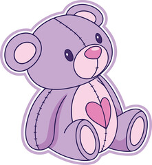 Fototapeta premium A cartoon vector illustration shows a cute teddy bear and a baby pig playing together, bringing a fun and joyful character to a child's toy collection