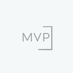 Obraz premium Grey MVP Logo with an incomplete square frame