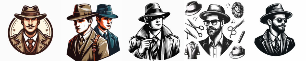 VECTOR IMAGE OF A MAN WEARING A HAT ON A WHITE BACKGROUND