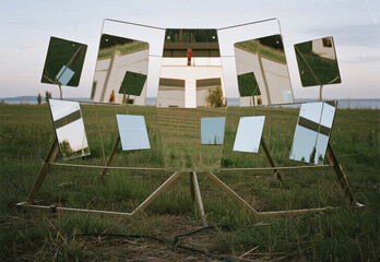 wooden chair on the grass