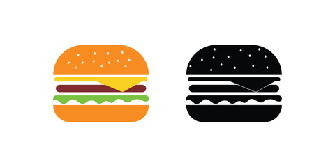 Burger Icon Vector Illustration Logo Template. hamburger sign and symbol.