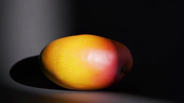 Yellow mango in black background advertisement concept