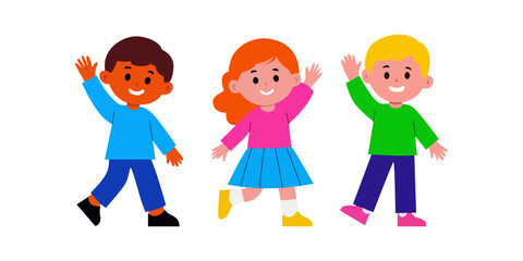 vector illustration of a person waving hand