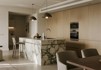 modern kitchen interior with kitchen