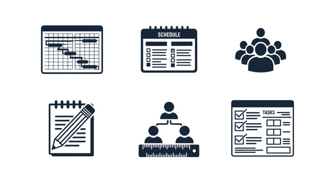 Project management schedule tasks planning team organization workflow chart