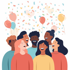 Inclusive Happy Gathering with Laughter and Color