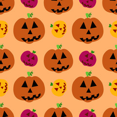 Seamless background of Halloween pumpkins for posters, banners, greeting cards.