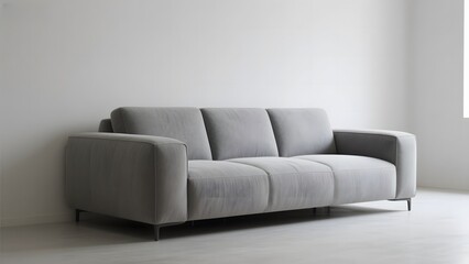 Modern Grey Sofa in a Minimalist Room