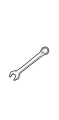 combination wrench illustration isolated on white