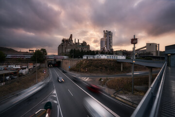 Fototapeta premium Cruce al atardecer