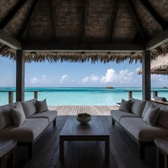 Fototapeta premium Stylish and luxurious overwater villa