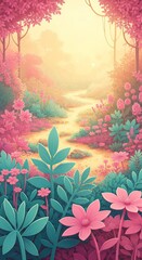 pink flowers in the morning