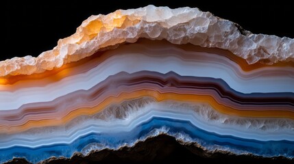 Colorful Natural Stone Formation with Layered Patterns and Captivating Texture and Details