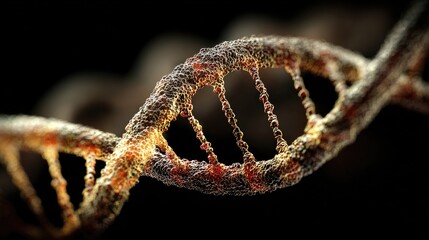 Close-up of a damaged DNA strand