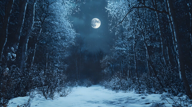 night forest in winter