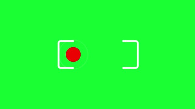 Glowing red live icon isolated on green background, representing online streaming symbol, digital broadcast design element, technology concept