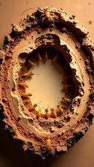 Intricate Termite Colony Nest Section Reveals Organized Social Structure