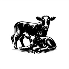 Fototapeta premium Cows isolated on white background