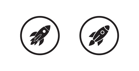 Rocket icon, Rocket launched icon, Black rocket icon with simple design isolated icon. Vector illustration eps 10.