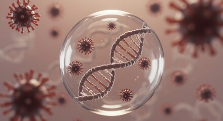 遺伝子とウイルス 球体イメージ