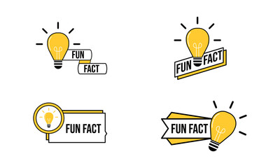 Set of Did you know vector template post icon for social media background, fun fact blank template fyi vector with lightbulb idea