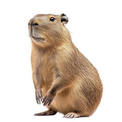Adorable Capybara Standing Upright in a Natural Setting